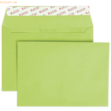 10 x Elco Briefumschläge Color C6 intensivgrün Haftklebung 100 g/qm VE von Elco