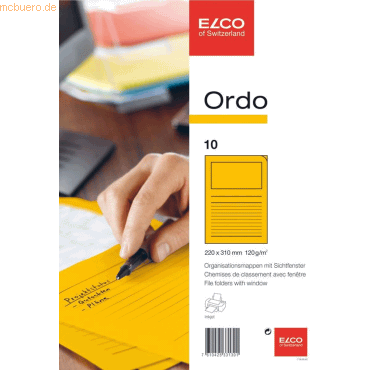 10 x Elco Organisationsmappe Ordo classico Papier A4 220x310 mm goldge von Elco