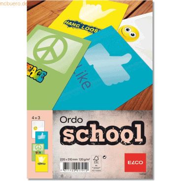 10 x Elco Organisationsmappe Ordo school Mix Papier A4 220x310 mm asso von Elco