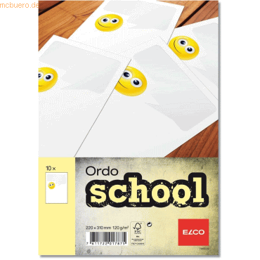 10 x Elco Organisationsmappe Ordo school Smiley Papier A4 220x310 mm w von Elco