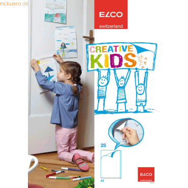 12 x Elco Zeichenblock Creative Kids A4 85g/qm 25 Blatt weiß von Elco