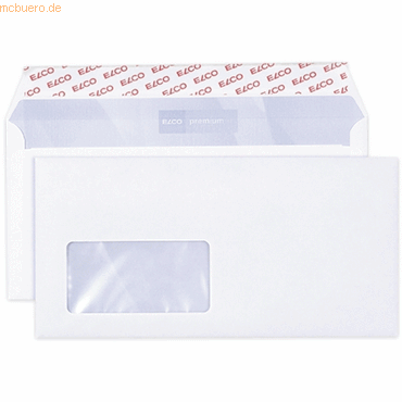 Elco Briefumschläge DINlang mit Fenster haftklebend 80g/qm weiß VE=200 von Elco