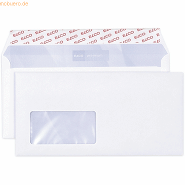 Elco Briefumschläge DINlang mit Fenster haftklebend 80g/qm weiß VE=500 Elco Briefumschläge DINlang mit Fenster haftklebend 80g/qm weiß VE=500 von Elco