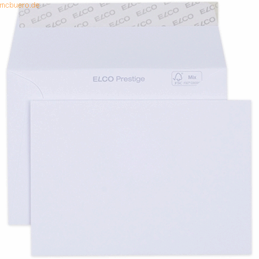 Elco Briefumschläge Prestige Box C6 hochweiß Haftklebung Papier 120 g/ von Elco