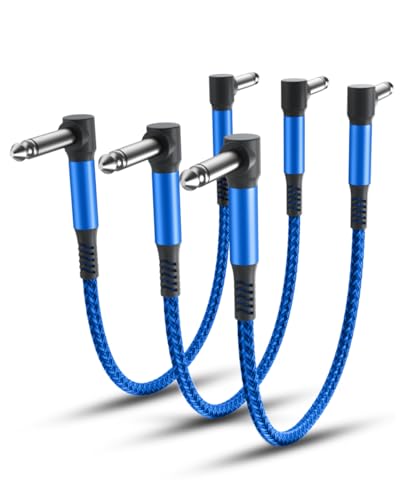 Elebase Gitarren Patchkabel Set,3Pack,0.3M 6,35 mm 1/4" Stecker Instrument Pedalbrett Kabel,Nylongeflecht Audio Kabel mit Schirmung,TS-Kupfer-Männchen,für Gitarreneffekte,Gitarre/Bass Effektpedale Elebase Gitarren Patchkabel Set,3Pack,0.3M 6,35 mm 1/4" Stecker Instrument Pedalbrett Kabel,Nylongeflecht Audio Kabel mit Schirmung,TS-Kupfer-Männchen,für Gitarreneffekte,Gitarre/Bass Effektpedale von Elebase