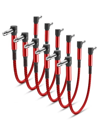 Elebase Gitarren Patchkabel Set,6Pack,0.3M 6,35 mm 1/4" Stecker Instrument Pedalbrett Kabel,Nylongeflecht Audio Kabel mit Schirmung,TS-Kupfer-Männchen,für Gitarreneffekte,Gitarre/Bass Effektpedale Elebase Gitarren Patchkabel Set,6Pack,0.3M 6,35 mm 1/4" Stecker Instrument Pedalbrett Kabel,Nylongeflecht Audio Kabel mit Schirmung,TS-Kupfer-Männchen,für Gitarreneffekte,Gitarre/Bass Effektpedale von Elebase