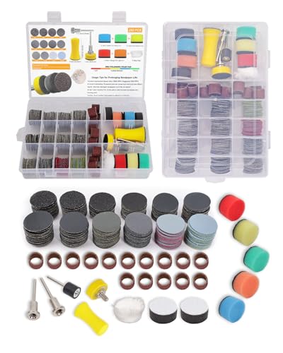 268 Stück 25mm Schleifscheiben Klett, Nass Trockene Schleifpads für Dremel Polieraufsätze Schleifaufsätze, Schleifhülsen Schleifpapier Set 60-10000 Körnung für Dremel Zubehör Aufsätze,Holz, Harz 268 Stück 25mm Schleifscheiben Klett, Nass Trockene Schleifpads für Dremel Polieraufsätze Schleifaufsätze, Schleifhülsen Schleifpapier Set 60-10000 Körnung für Dremel Zubehör Aufsätze,Holz, Harz von Elechiakan