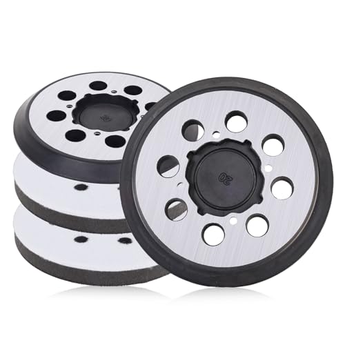 Elechiakan 4 Stück Metall Schleifteller 125mm Klett, 8 Loch Hook und Loop Schleifpad Ersatzpad Exzenterschleifer Polieraufsatz für DeWalt DCW210N DWE6423 DWE6421 DWE6420 N329079 (4 Screw Hole) von Elechiakan