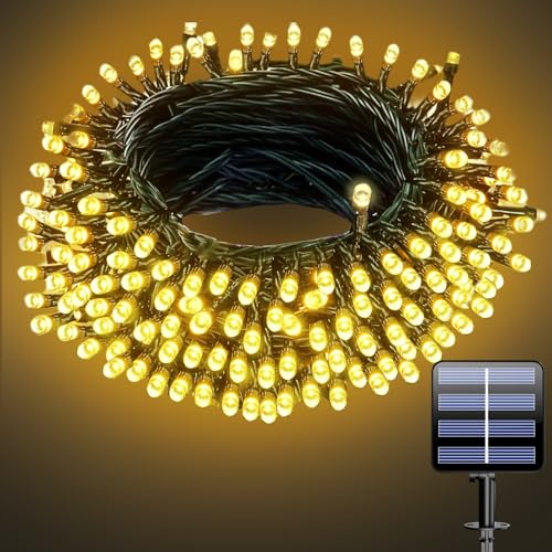 Electight Solar Lichterkette Aussen, Solarlichterkette mit 8 Modi, IP65 Wasserdicht Lichterketten für Garten, Hof, Terrasse, Hochzeit Dekorationen - Warmes Gelb 10M 100LEDs Electight Solar Lichterkette Aussen, Solarlichterkette mit 8 Modi, IP65 Wasserdicht Lichterketten für Garten, Hof, Terrasse, Hochzeit Dekorationen - Warmes Gelb 10M 100LEDs von Electight