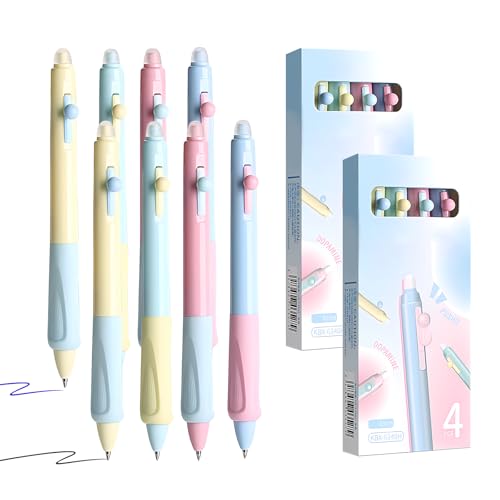 Electri-HQ 8 pcs Radierbarer Kugelschreiber Tintenroller Radierbar,5 süße Stile zur Auswahl， Blau/Schwarz Radierbare Stifte Kugelschreiber Radierbar, 0.5MM Radierbarer Gelschreiber (Dopamin) von Electri-HQ