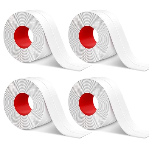 4 pcs Dichtband Selbstklebend Wasserdicht,Gesamtgröße 20m*38mm ,Dichtband Dusche,Wasserdichtes klebeband,Auf die küche/toilette/badezimmer in der ecke, dass Feuchtigkeit und verhindert Schimmel von Electri-HQ