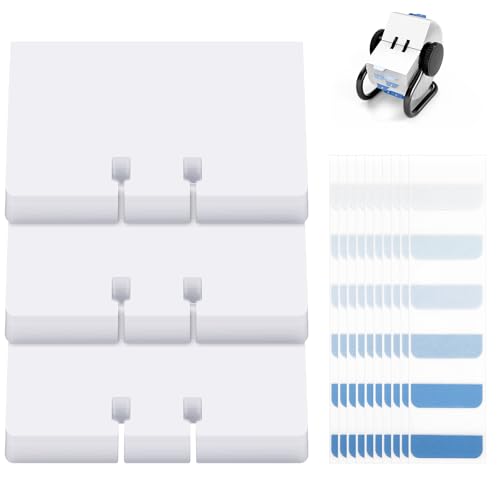 ElectricWise Visitenkarten-Nachfüllset, kompatibel mit Rolodex-Kartendateien, 5,4 x 10,2 cm, weiß, 300 und blaue Registerkarten mit Farbverlauf (große 60 Tabs), Rotationsdateikarten-Ersatz-Set von ElectricWise