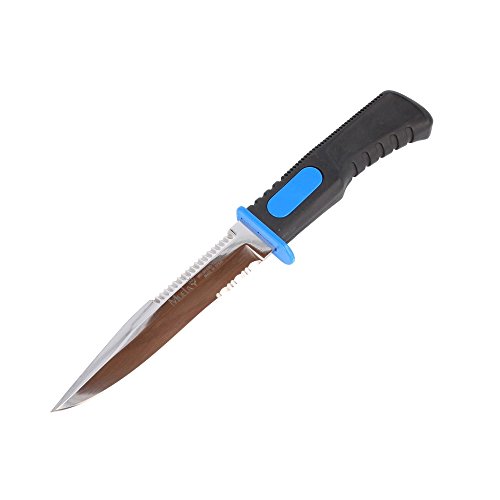 Electropolis Harpunen Messer Muela Marina SUB-14.3-Serie, blau mit blauem Hülse, Gummifaust, insgesamt 24 cm + Mehrzweckgeschenkkarte von ELECTROPOLIS