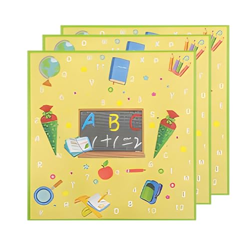 40 pcs servietten einschulung,Gelbe tischdeko einschulung junge mädchen,33 x 33cm deko schulanfang jungen mädchen servietten für Schulanfangsfeie von Eledreme