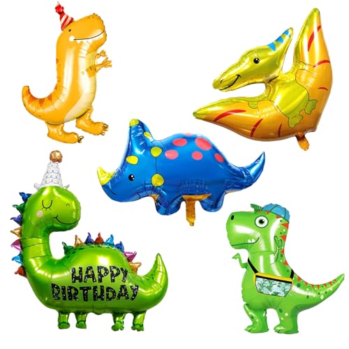Dino luftballon,5 Stücke dino geburtstag deko folienballon, riesen luftballons dinosaurier, dino Party kindergeburtstag deko Geeignet für dschungel deko geburtstag, dino deko kindergeburtstag Dino luftballon,5 Stücke dino geburtstag deko folienballon, riesen luftballons dinosaurier, dino Party kindergeburtstag deko Geeignet für dschungel deko geburtstag, dino deko kindergeburtstag von Eledreme