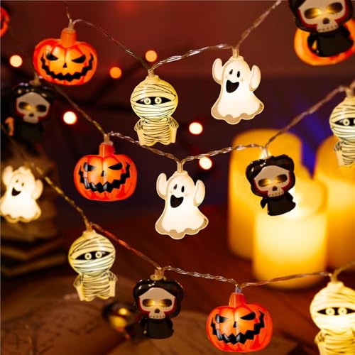 Eledreme Kürbis Geister Deko halloween lichterkette, 3M 20 halloween deko lichterkette herbst,Gespenster, Mumien, Skelette,kürbis deko.Geeignet für Halloween Party,Horror Party Deko Eledreme Kürbis Geister Deko halloween lichterkette, 3M 20 halloween deko lichterkette herbst,Gespenster, Mumien, Skelette,kürbis deko.Geeignet für Halloween Party,Horror Party Deko von Eledreme