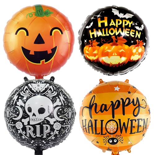 Halloween luftballons,4 luftballons halloween deko kinder,Enthält Kürbisse, Totenköpfe, Muster, halloween balloons Geeignet für Jungen und Mädchen Geburtstag, halloween party deko Halloween luftballons,4 luftballons halloween deko kinder,Enthält Kürbisse, Totenköpfe, Muster, halloween balloons Geeignet für Jungen und Mädchen Geburtstag, halloween party deko von Eledreme