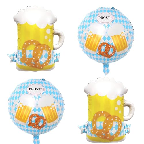 Oktoberfest luftballons, 4 Folienballons oktoberfest deko, Enthält 2 oktoberfest bier Ballons und 2 Runde luftballons oktoberfest, Oktoberfest dekoration für oktoberfest party Bayerische party Oktoberfest luftballons, 4 Folienballons oktoberfest deko, Enthält 2 oktoberfest bier Ballons und 2 Runde luftballons oktoberfest, Oktoberfest dekoration für oktoberfest party Bayerische party von Eledreme
