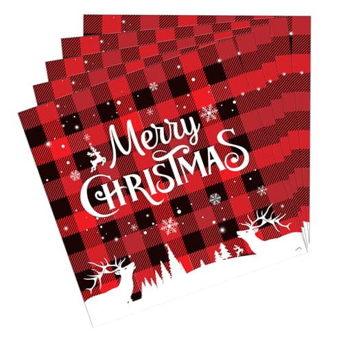 40pcs schwarz Rote servietten weihnachten, weihnachtsservietten 33x33,Marry Christmas servietten, tischdeko weihnachten Geeignet für Weihnachtsfeier, Weihnachtsabend 40pcs schwarz Rote servietten weihnachten, weihnachtsservietten 33x33,Marry Christmas servietten, tischdeko weihnachten Geeignet für Weihnachtsfeier, Weihnachtsabend von Eledreme