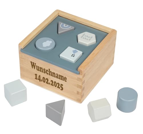 Elefantasie Formenspiel Sortierbox aus Holz blau personalisierbar mit Name und Datum Baby Geschenk mit Gravur Elefantasie Formenspiel Sortierbox aus Holz blau personalisierbar mit Name und Datum Baby Geschenk mit Gravur von Elefantasie