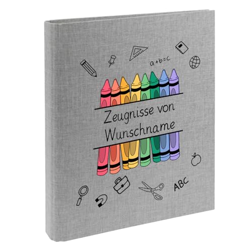 Personalisierte Zeugnismappe Ordner A4 für Zeugnisse – mit Wunschname & Schul-Motiv – Geschenk zur Einschulung, Schulabschluss oder erstem Zeugnis Personalisierte Zeugnismappe Ordner A4 für Zeugnisse – mit Wunschname & Schul-Motiv – Geschenk zur Einschulung, Schulabschluss oder erstem Zeugnis von Elefantasie