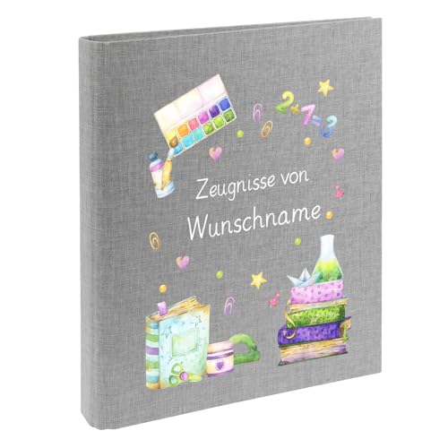 Personalisierte Zeugnismappe Ordner A4 für Zeugnisse – mit Wunschname & Schul-Motiv – Geschenk zur Einschulung, Schulabschluss oder erstem Zeugnis Personalisierte Zeugnismappe Ordner A4 für Zeugnisse – mit Wunschname & Schul-Motiv – Geschenk zur Einschulung, Schulabschluss oder erstem Zeugnis von Elefantasie