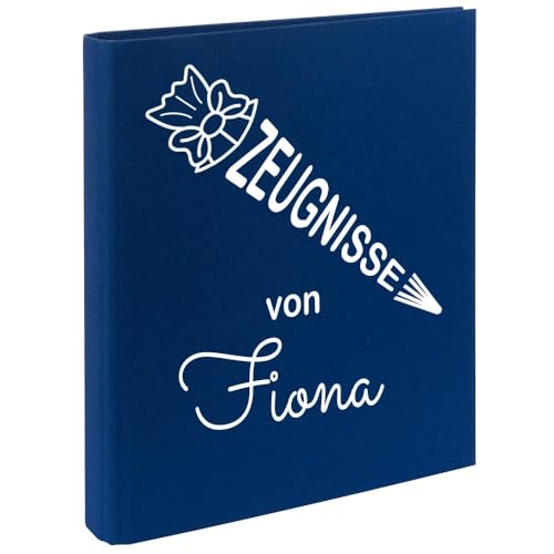 Zeugnismappe mit Namen personalisiert aus Leinen Schulkind Geschenk zur Einschulung Blau Motiv Schultüte Zeugnismappe mit Namen personalisiert aus Leinen Schulkind Geschenk zur Einschulung Blau Motiv Schultüte von Elefantasie