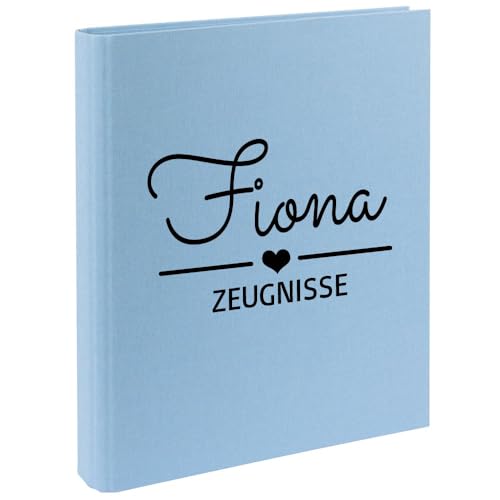 Zeugnismappe mit Namen personalisiert aus Leinen Schulkind Geschenk zur Einschulung Hellblau Motiv Herz Zeugnismappe mit Namen personalisiert aus Leinen Schulkind Geschenk zur Einschulung Hellblau Motiv Herz von Elefantasie
