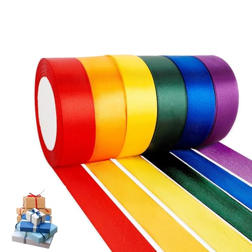Polyester Satinband,6 Farben Geschenkband Breit 22 M*20 mm Bunte Satin Band Seidenband Geschenkband Stoff für Geschenkverpackung,Handwerk,Hochzeit,Partydekorationen und DIY-Projekte Polyester Satinband,6 Farben Geschenkband Breit 22 M*20 mm Bunte Satin Band Seidenband Geschenkband Stoff für Geschenkverpackung,Handwerk,Hochzeit,Partydekorationen und DIY-Projekte von Elegance-go