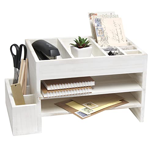 Elegant Designs Organizer mit Aufbewahrungsfächern und Briefablage Schreibtisch-Caddy, Holz, Weißes Waschen, 9x15.5x8.5 Elegant Designs Organizer mit Aufbewahrungsfächern und Briefablage Schreibtisch-Caddy, Holz, Weißes Waschen, 9x15.5x8.5 von Elegant Designs