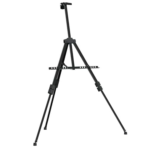 Staffelei Verstellbar Schwarz Metall - Höhenverstellbare Ausstellungstafel für Kunst & Fotografie - Stabil & Langlebig für Atelier, Schule oder Ausstellung von Eleganz