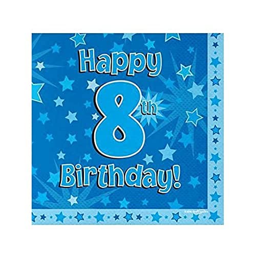 ELEGANZA 635272 Oaktree Servietten zum 8. Geburtstag, blaue Sterne, 16 Stück ELEGANZA 635272 Oaktree Servietten zum 8. Geburtstag, blaue Sterne, 16 Stück von Eleganza