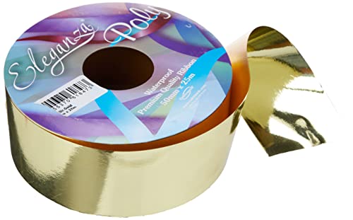 Eleganza 1 x Polyband, wasserdicht, metallic-gold, 50 mm x 25 m von Eleganza