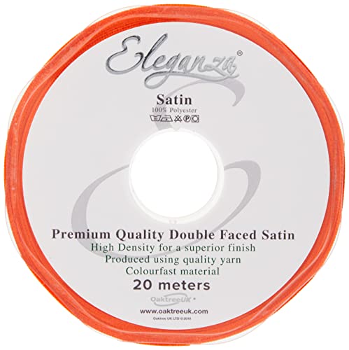 Eleganza 6 mm x 20 m Satinband doppelseitig, Orange von OakTree