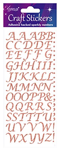 Eleganza OA027234 Stilisierte Alphabet-Buchstaben Glitzer-Aufkleber, Roségold selbstklebend Eleganza OA027234 Stilisierte Alphabet-Buchstaben Glitzer-Aufkleber, Roségold selbstklebend von Eleganza