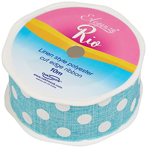 Eleganza Rio Polka Dot 38 mm x 10 m, 100% Baumwolle, Lieutenant blau, 12 x 12 x 4 cm von Eleganza