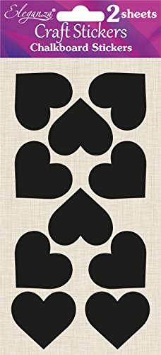 Eleganza Tafel Aufkleber Herzen, synthetisches Material, Schwarz, 24 x 11.4 x 0,1 cm Eleganza Tafel Aufkleber Herzen, synthetisches Material, Schwarz, 24 x 11.4 x 0,1 cm von Eleganza