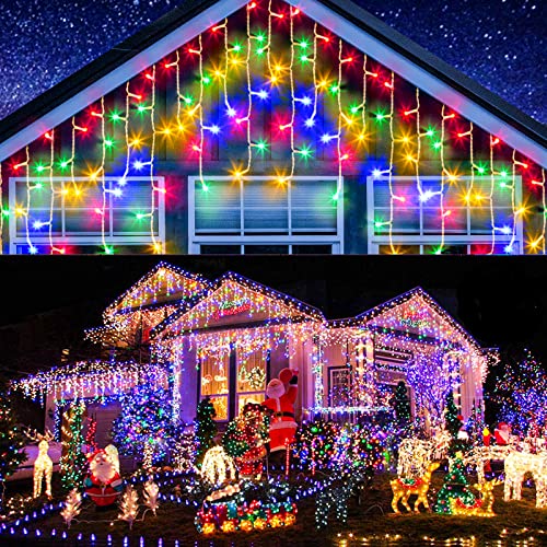 20M 800 LED Eisregen Lichterkette Außen, Elegear Erweiterbare Lichtervorhang mit Timer IP44 Bunt Eiszapfen Lichterkette Fenster 8 Modi Weihnachtsbeleuchtung für Weihnachtsdeko Traufe Garten Balkon 20M 800 LED Eisregen Lichterkette Außen, Elegear Erweiterbare Lichtervorhang mit Timer IP44 Bunt Eiszapfen Lichterkette Fenster 8 Modi Weihnachtsbeleuchtung für Weihnachtsdeko Traufe Garten Balkon von Elegear