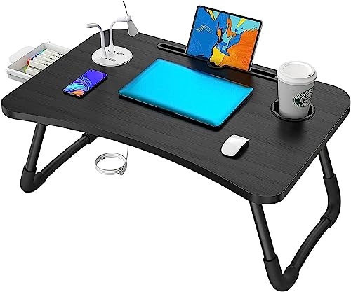 Elekin Tragbar Laptoptisch, Faltbare Notebooktisch Betttisch Lapdesks mit Tassenschlitz, Multifunktionstisch Zeichentisch für Sofa Bett mit Präsent Black Elekin Tragbar Laptoptisch, Faltbare Notebooktisch Betttisch Lapdesks mit Tassenschlitz, Multifunktionstisch Zeichentisch für Sofa Bett mit Präsent Black von Elekin