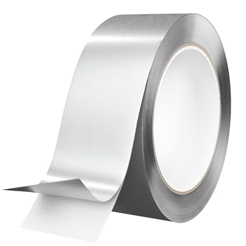 Aluminiumband Dicke 0.1mm Selbstklebendes Hochtemperatur Wasserdichtes Alu-Klebeband für HVAC Isolierung Rohrleitungen Dichtung Flicken Luftkanäle Abgasrohr Entlüftungen Trockner Herd 5cm x 50m von Elektheim
