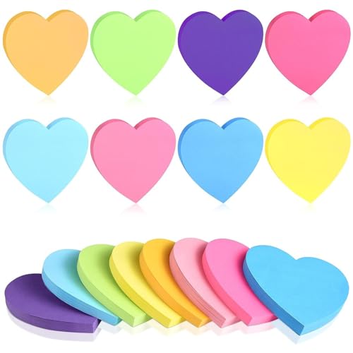 Herz Haftnotizen, 8 Stücke 560 Blätter Notizzettel, Stark Self-Sticky Note Pads, Klebezettel Selbstklebende Haftnotizzettel Farbig Notizblöck für Büro Schule Zuhause 8 Farben 75 x 75 mm Herz Haftnotizen, 8 Stücke 560 Blätter Notizzettel, Stark Self-Sticky Note Pads, Klebezettel Selbstklebende Haftnotizzettel Farbig Notizblöck für Büro Schule Zuhause 8 Farben 75 x 75 mm von Elektheim