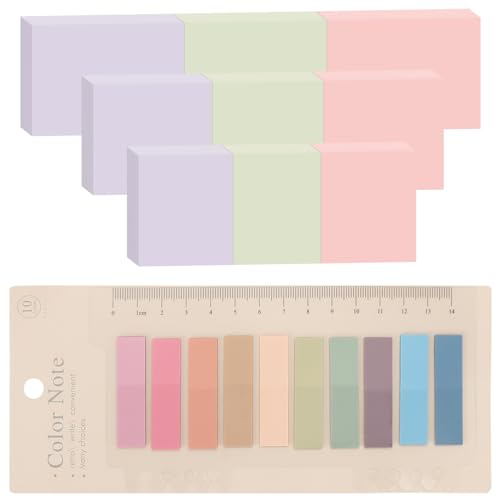Sticky Notes, Bright Colors Self-Stick Pads, Page Markers,Morandi Sticky Note Tabs Colored Writable and Repositionable Book Flags Tabs Strip Index Tabs Page Tabs,10 Pack,1100 Sheets Style 2 von Elektheim