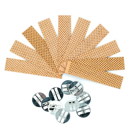 Elena Days Docht für Kerzen 10 Stück Knisterholzdocht mit 10 Eisenständer für Kerzenherstellung Holzdocht 2 x 9cm von Elena Days