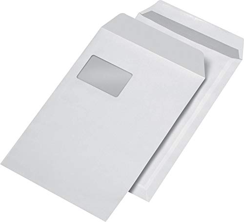 ELEPA 30005515 Versandtaschen C4, mit Fenster, selbstklebend, 90 g/qm, weiß, 250 Stück ELEPA 30005515 Versandtaschen C4, mit Fenster, selbstklebend, 90 g/qm, weiß, 250 Stück von Elepa