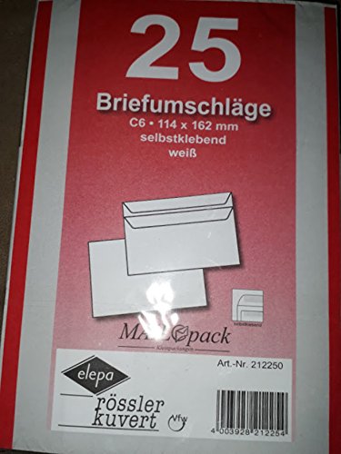 Elepa - rössler kuvert 30002358 Briefumschläge SK Briefhülle C6 72 g weiß von Elepa