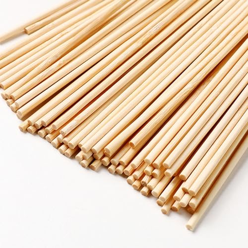 Elepl Holzstab Rundholz 100 Stück Holzstäbchen zum Basteln Ø 3 mm Länge 30 cm Naturbambus Bastelmaterial von Elepl