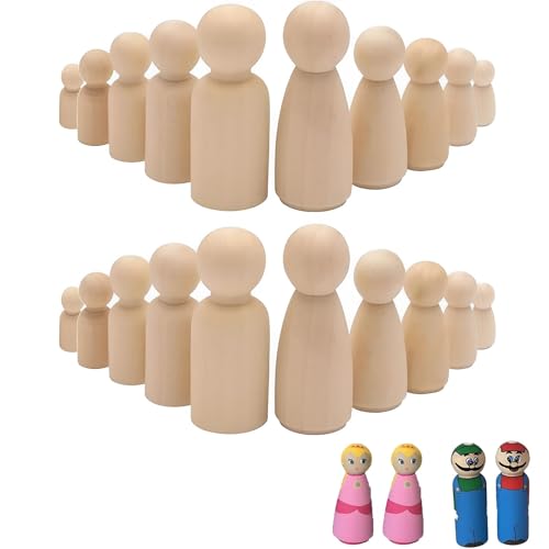 20 Stück Holzfiguren Zum Bemalen, 6.5 X 2.4cm Holzfiguren, Holzklötzchen Zum Basteln, Spielfiguren, Spielfiguren Holz, Spielfiguren Für Brettspiele, Figuren Zum Bemalen, Holzkegel, Junge, Mädchen 20 Stück Holzfiguren Zum Bemalen, 6.5 X 2.4cm Holzfiguren, Holzklötzchen Zum Basteln, Spielfiguren, Spielfiguren Holz, Spielfiguren Für Brettspiele, Figuren Zum Bemalen, Holzkegel, Junge, Mädchen von ElevaPulse