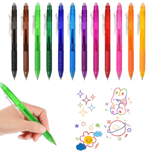 ElevaPulse Radierbarer Kugelschreiber, 12 Farben Radierbare Stifte Set, Ideal Für Notizen, Skizzen Und Dokumente, 12 Stück Mit Verschiedenen Farben ElevaPulse Radierbarer Kugelschreiber, 12 Farben Radierbare Stifte Set, Ideal Für Notizen, Skizzen Und Dokumente, 12 Stück Mit Verschiedenen Farben von ElevaPulse