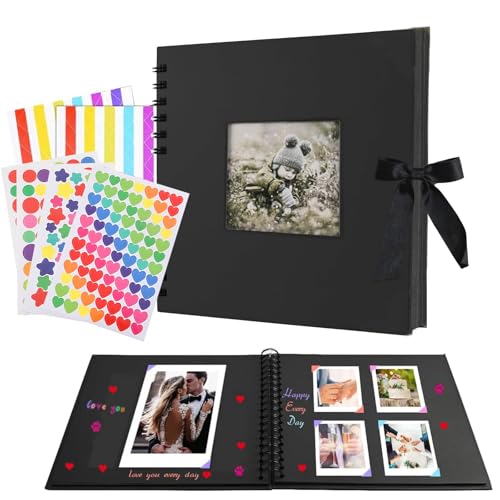 ElevaPulse Fotoalbum Zum Selbstgestalten - 6 Zoll Fenstercover Spiralbuch Mit 8 Sticker, Fotos Einkleben Fotobuch Scrapbook Für Baby Hochzeit Geschenk ElevaPulse Fotoalbum Zum Selbstgestalten - 6 Zoll Fenstercover Spiralbuch Mit 8 Sticker, Fotos Einkleben Fotobuch Scrapbook Für Baby Hochzeit Geschenk von ElevaPulse