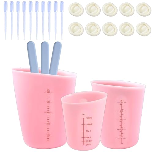 ElevaPulse Silikon Messbecher Set 26-teilig für Gießformen Silikon, Raysin, Gips und Epoxidharz Zubehör mit Messbechern 125ml/250ml/500ml, Rührstäben, Pipetten, Fingerbetten ElevaPulse Silikon Messbecher Set 26-teilig für Gießformen Silikon, Raysin, Gips und Epoxidharz Zubehör mit Messbechern 125ml/250ml/500ml, Rührstäben, Pipetten, Fingerbetten von ElevaPulse